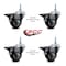 Service Caster 3 Inch Maroon Polyurethane 38 Inch Threaded Stem Caster Set with Brake SCC-TS20S314-PPUB-MRN-PLB-381615-4 - alternate 4